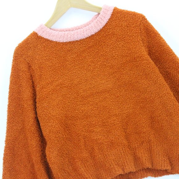 LC Lauren Conrad Women's Casual Orange Soft Funnel Neck Sweater Medium M - Picture 3 of 7